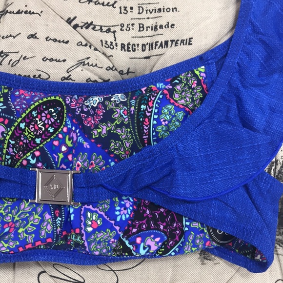 💥 Vera Bradley Chambray Maliyah Ruffled BikiniTop - Picture 9 of 11